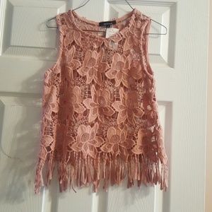 Dusty rose lace top